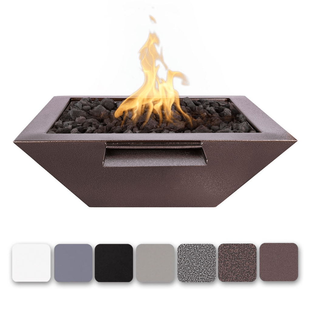 The Outdoor Plus 24" Maya Powder Coated Steel Square Fire & Water Bowl
