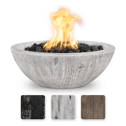 The Outdoor Plus 27" Sedona GFRC Wood Grain Concrete Round Fire Bowl