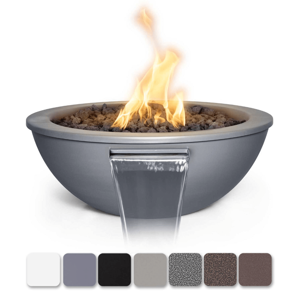 The Outdoor Plus 27" Sedona Powder Coated Steel Round Fire & Water Bowl