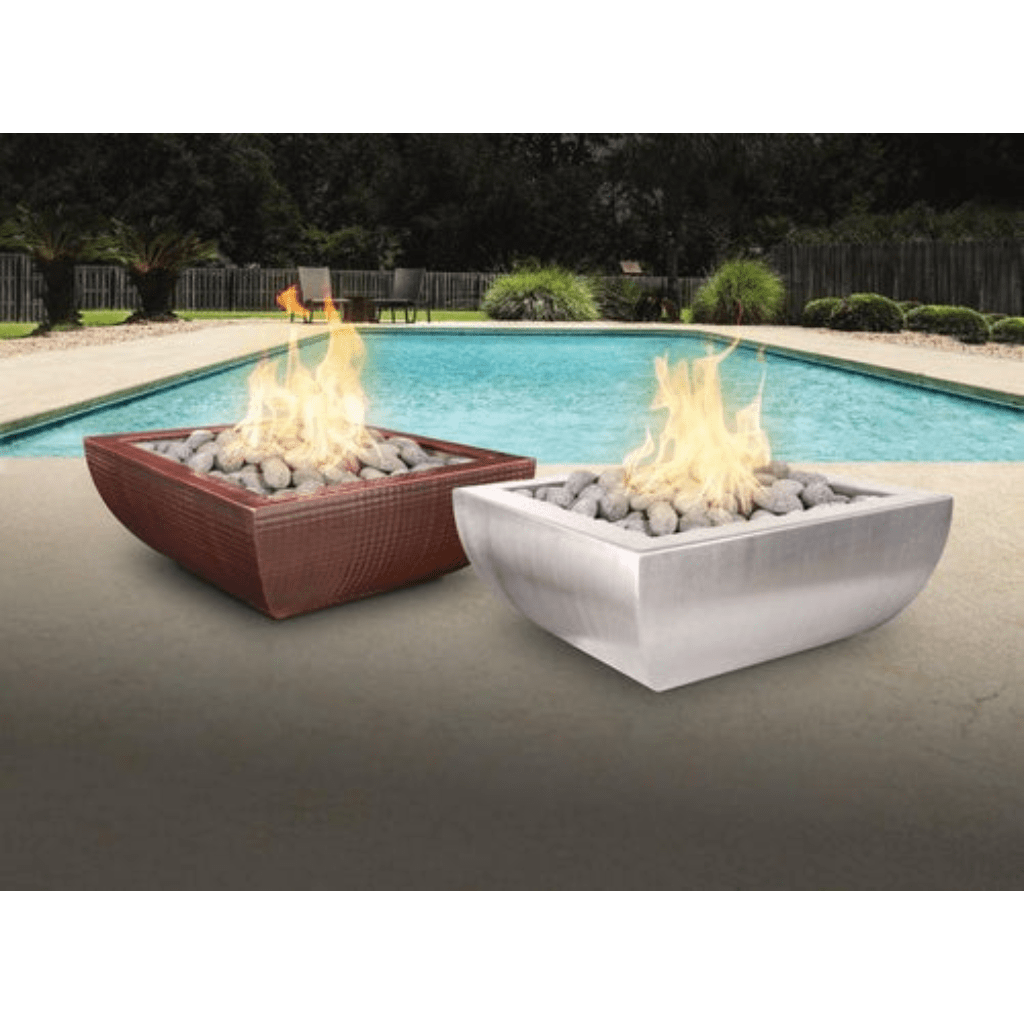 The Outdoor Plus 30" Avalon GFRC Concrete Square Fire Bowl