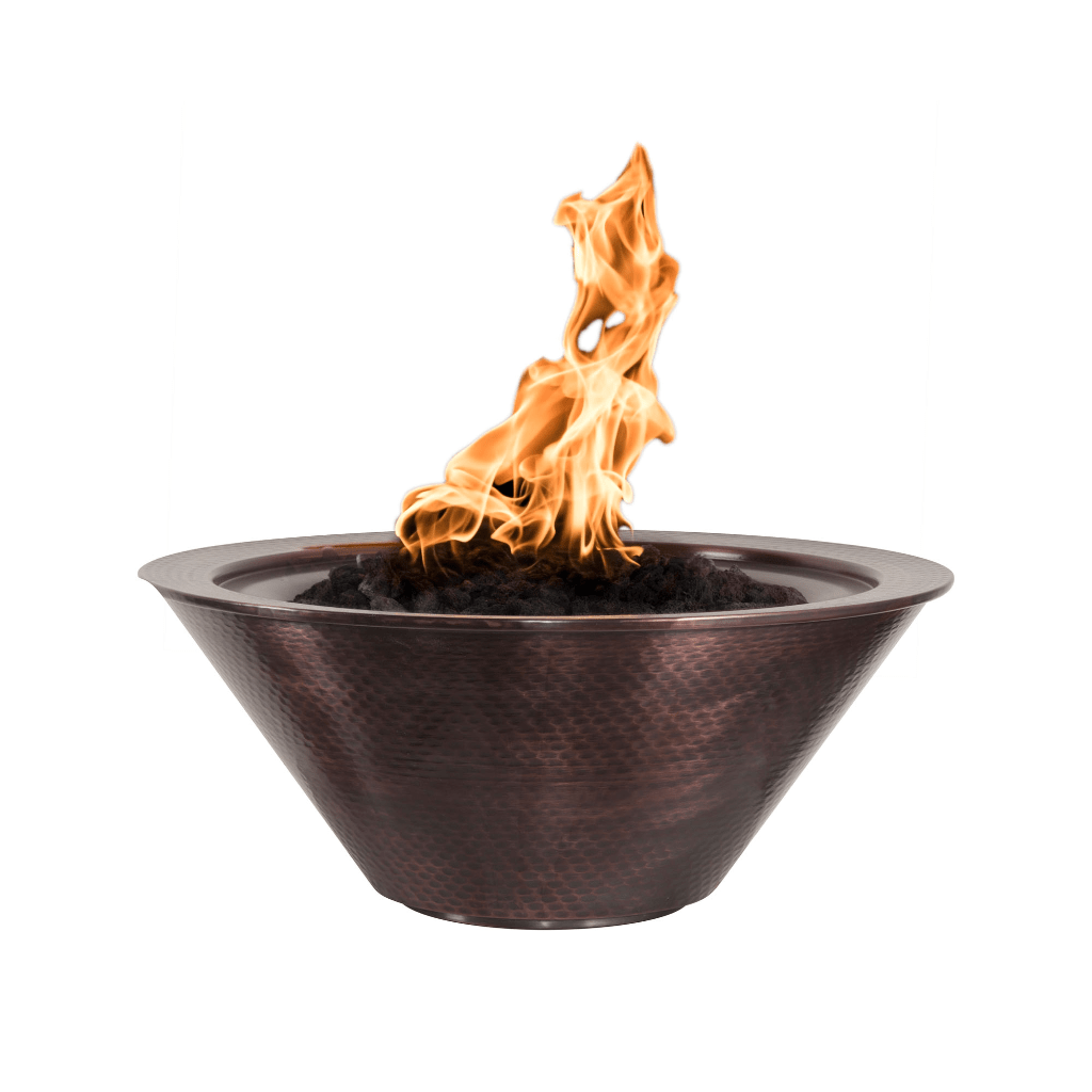 The Outdoor Plus 30" Cazo Hammered Copper Round Fire Bowl