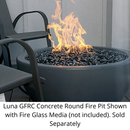 The Outdoor Plus 30" Luna GFRC Concrete Round Natural Gas Fire Pit