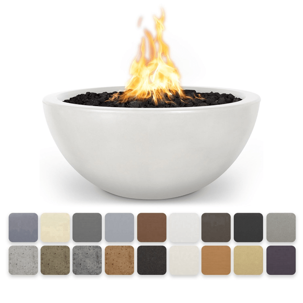 The Outdoor Plus 30" Luna GFRC Concrete Round Natural Gas Fire Pit