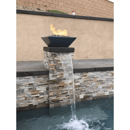 The Outdoor Plus 30" Maya GFRC Concrete Square Fire Bowl