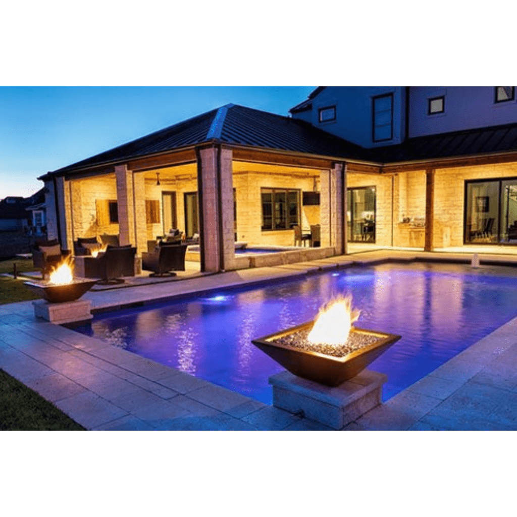 The Outdoor Plus 30" Maya Powder Coated Steel Square Fire Bowl