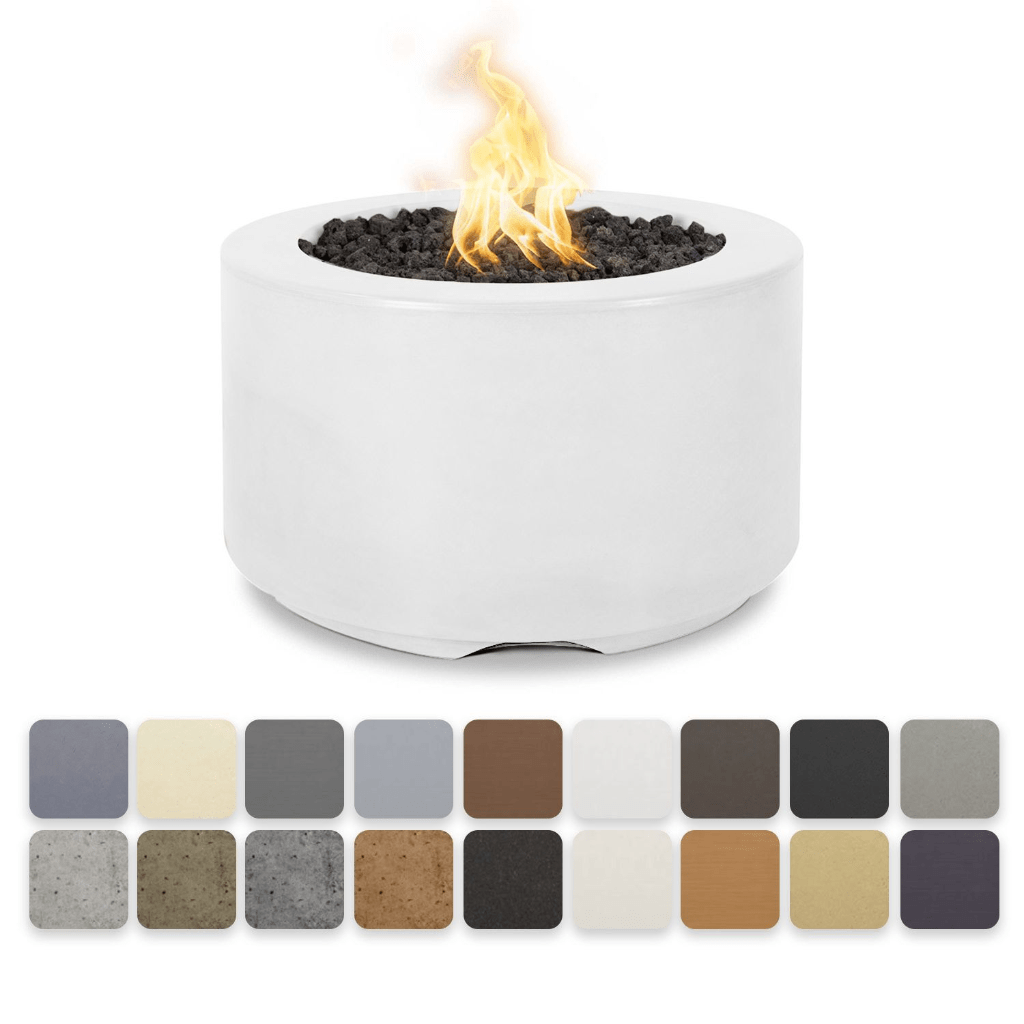 The Outdoor Plus 32" Florence GFRC Concrete Round Natural Gas Fire Pit