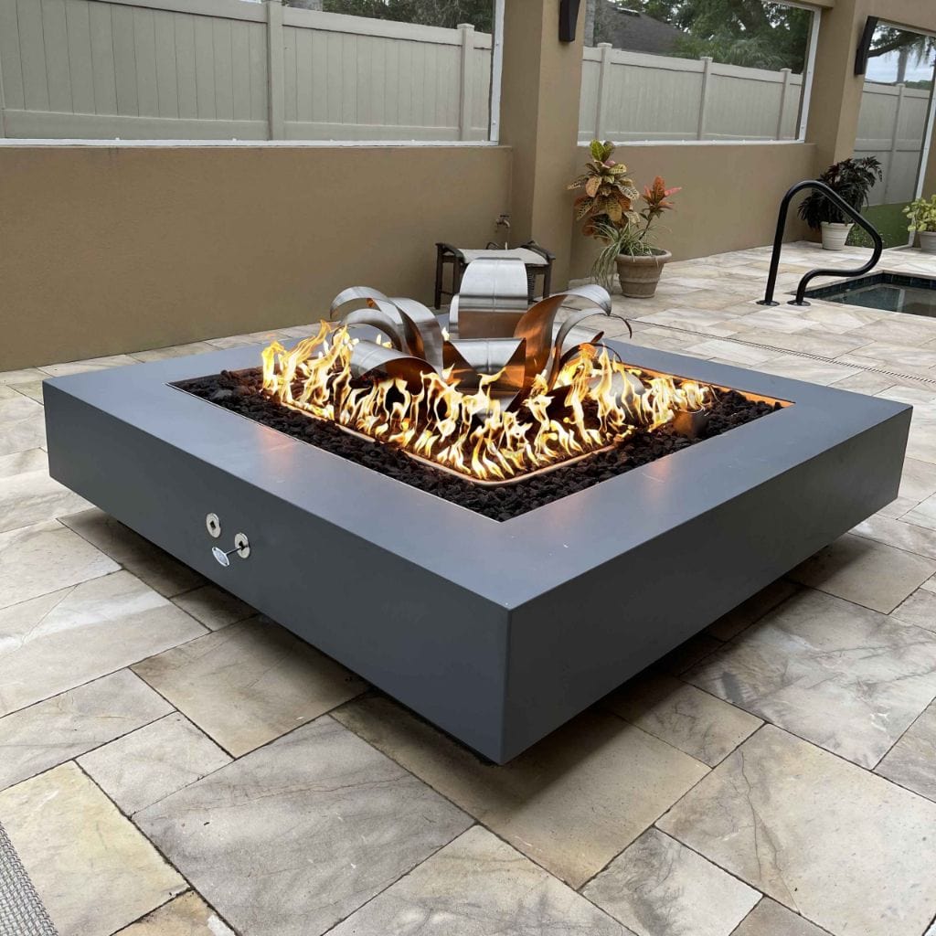 The Outdoor Plus 36" Cabo Powder Coated Steel Square Fire Pit Table