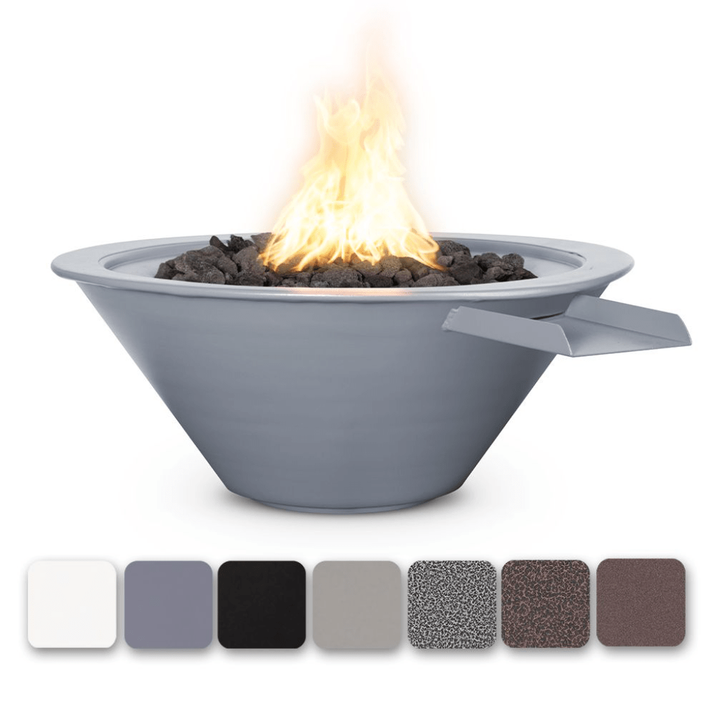 The Outdoor Plus 36" Cazo Powder Coated Steel Round Fire & Water Bowl