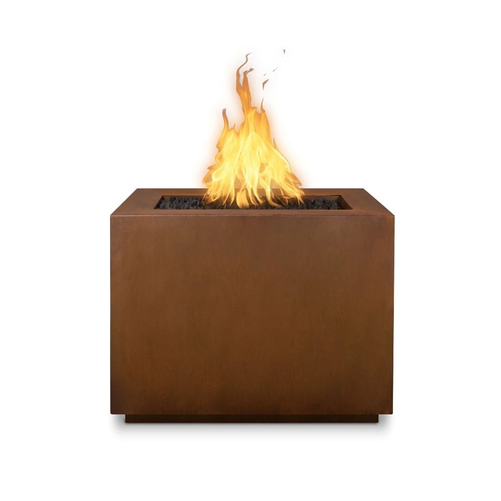 The Outdoor Plus 36" Forma Copper & Corten Steel & Stainless Steel Square Fire Pit