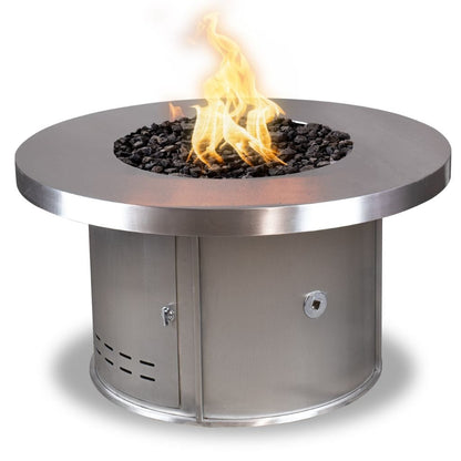 The Outdoor Plus 36" Mabel Copper & Corten Steel & Stainless Steel Round Fire Pit Table