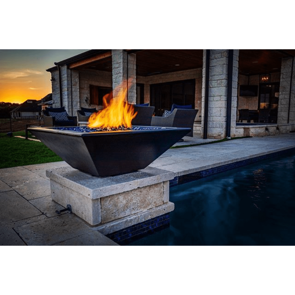 The Outdoor Plus 36" Maya GFRC Concrete Square Fire Bowl