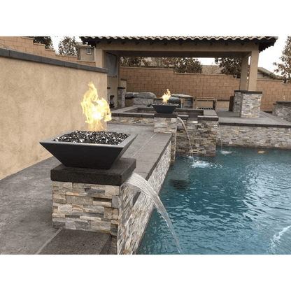 The Outdoor Plus 36" Maya GFRC Concrete Square Fire Bowl