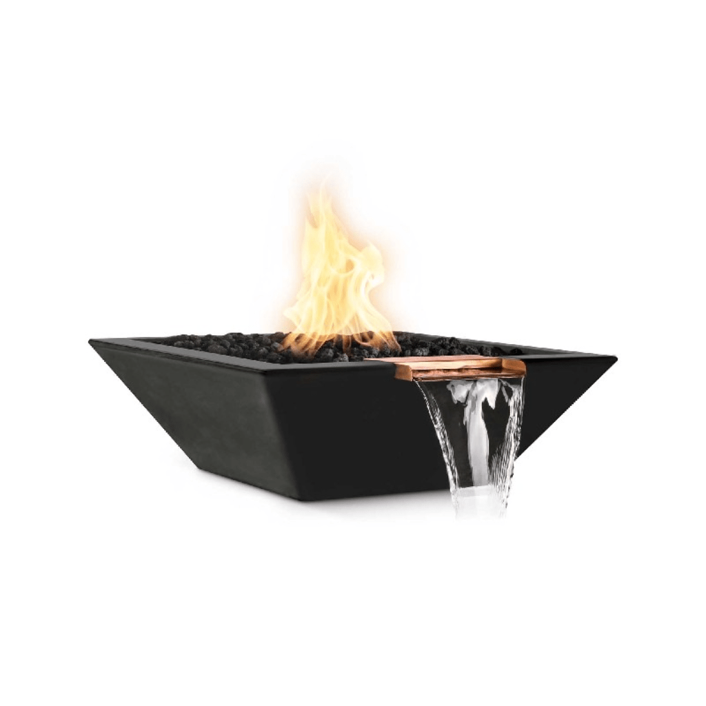 The Outdoor Plus 36" Maya GFRC Concrete Square Fire & Water Bowl