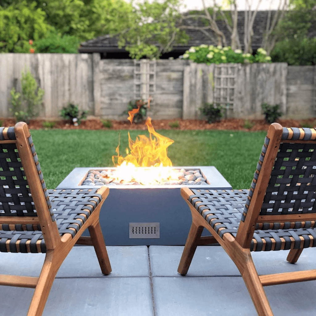 The Outdoor Plus 36" Quad GFRC Concrete Square Liquid Propane Fire Pit