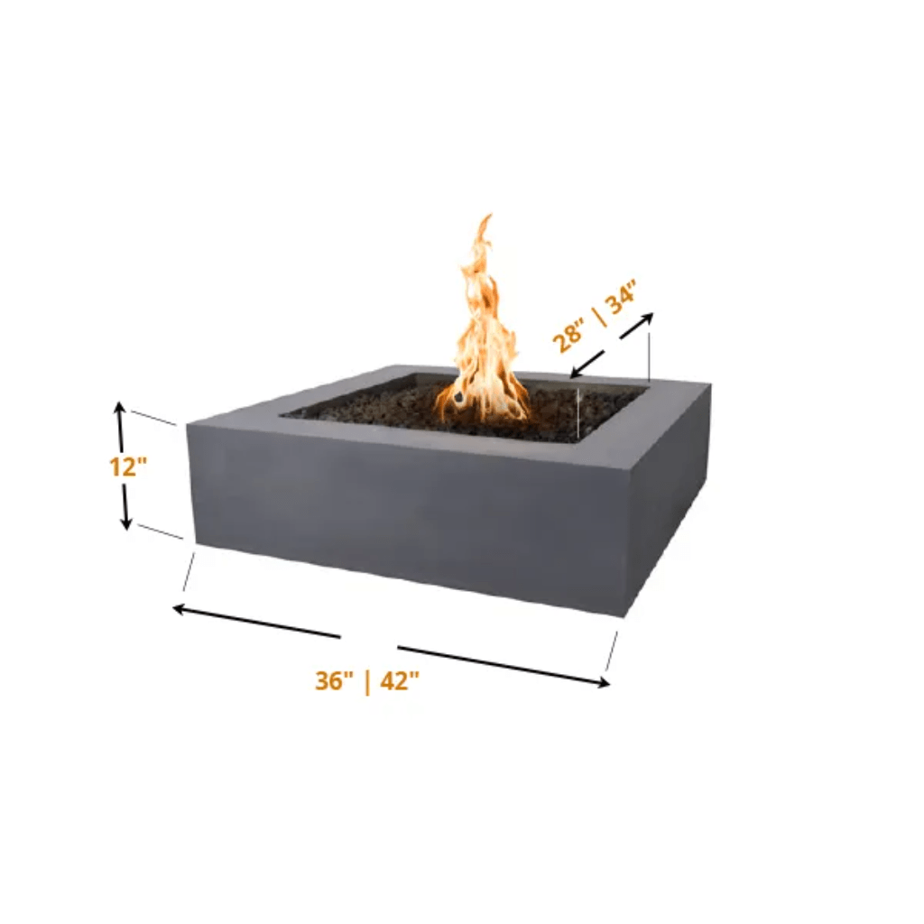 The Outdoor Plus 36" Quad GFRC Concrete Square Natural Gas Fire Pit