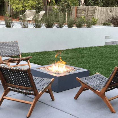 The Outdoor Plus 36" Quad GFRC Concrete Square Natural Gas Fire Pit