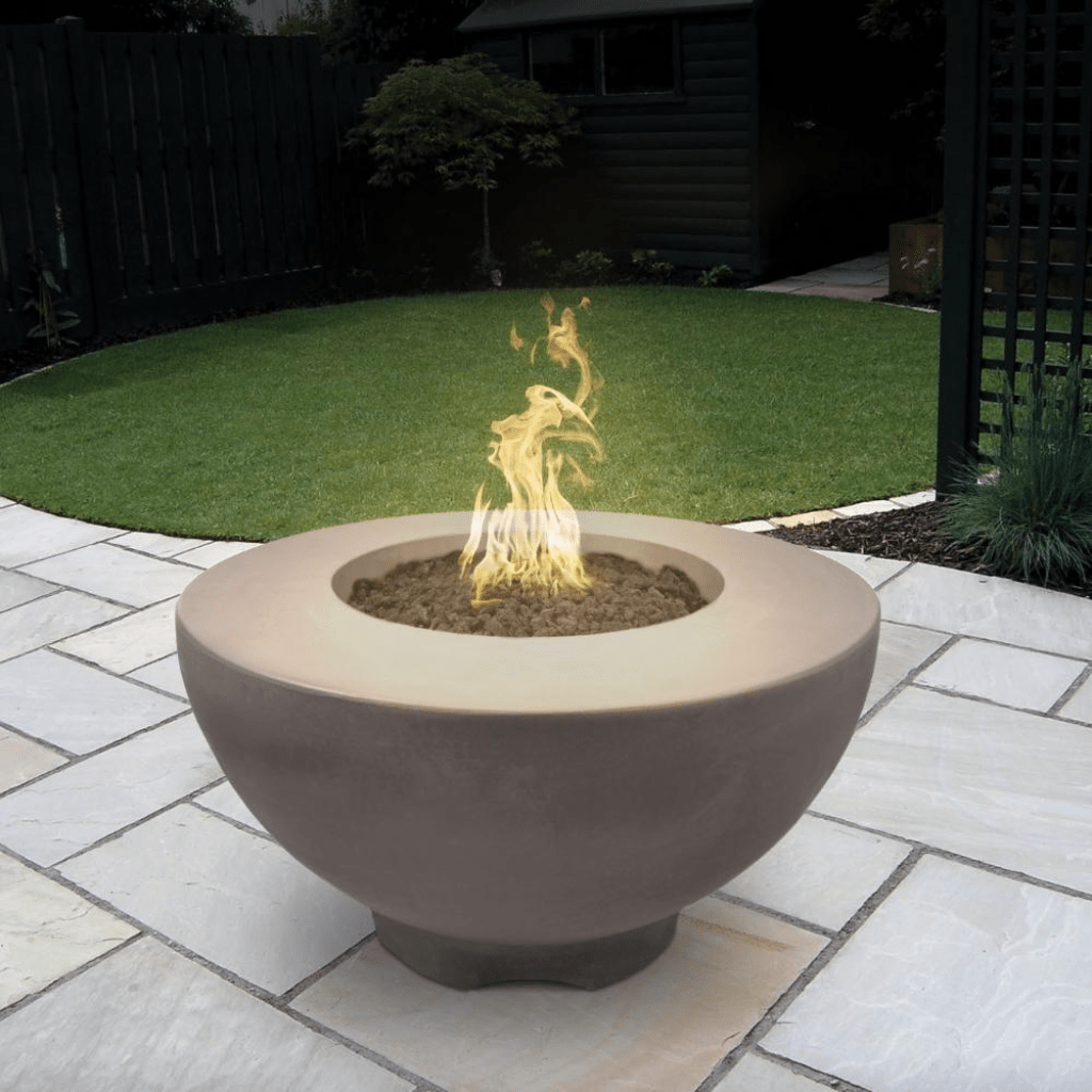 The Outdoor Plus 37" Sienna GFRC Concrete Round Liquid Propane Fire Pit