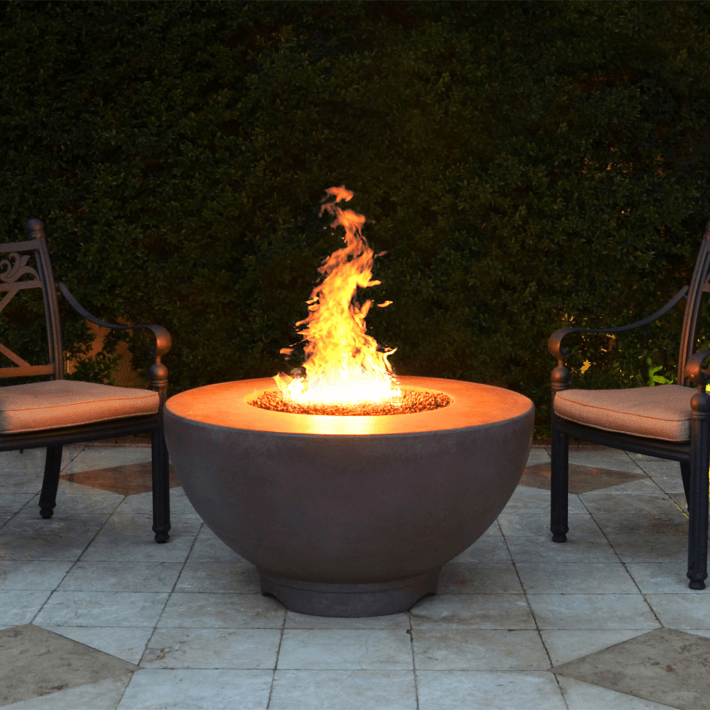 The Outdoor Plus 37" Sienna GFRC Concrete Round Liquid Propane Fire Pit