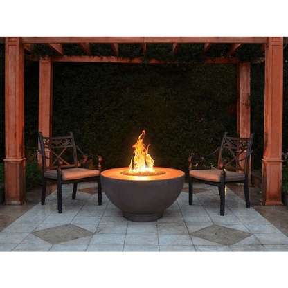 The Outdoor Plus 37" Sienna GFRC Concrete Round Liquid Propane Fire Pit