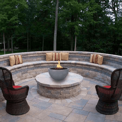 The Outdoor Plus 38" Luna GFRC Concrete Round Fire Bowl