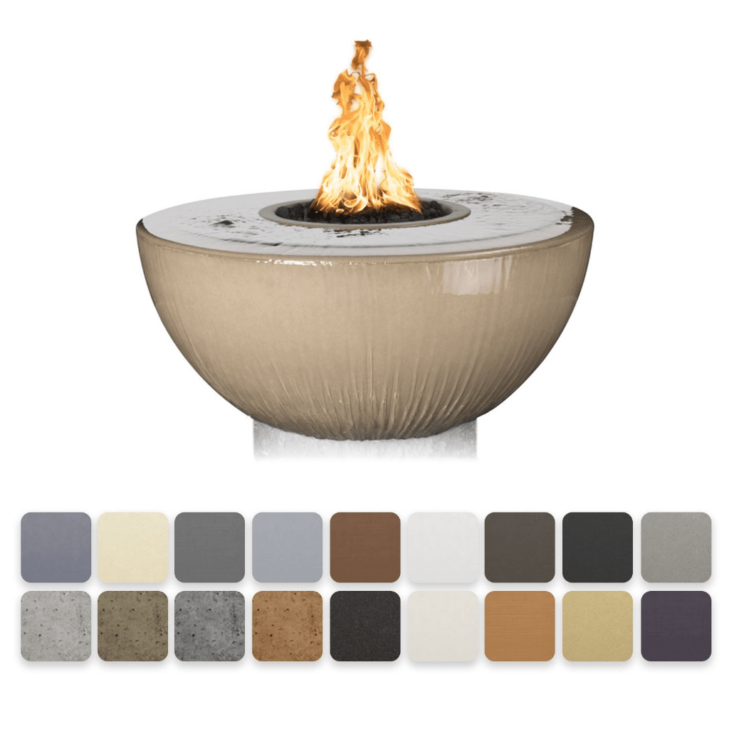 The Outdoor Plus 38" Sedona GFRC 360 Degree Spill Round Fire and Water Bowl