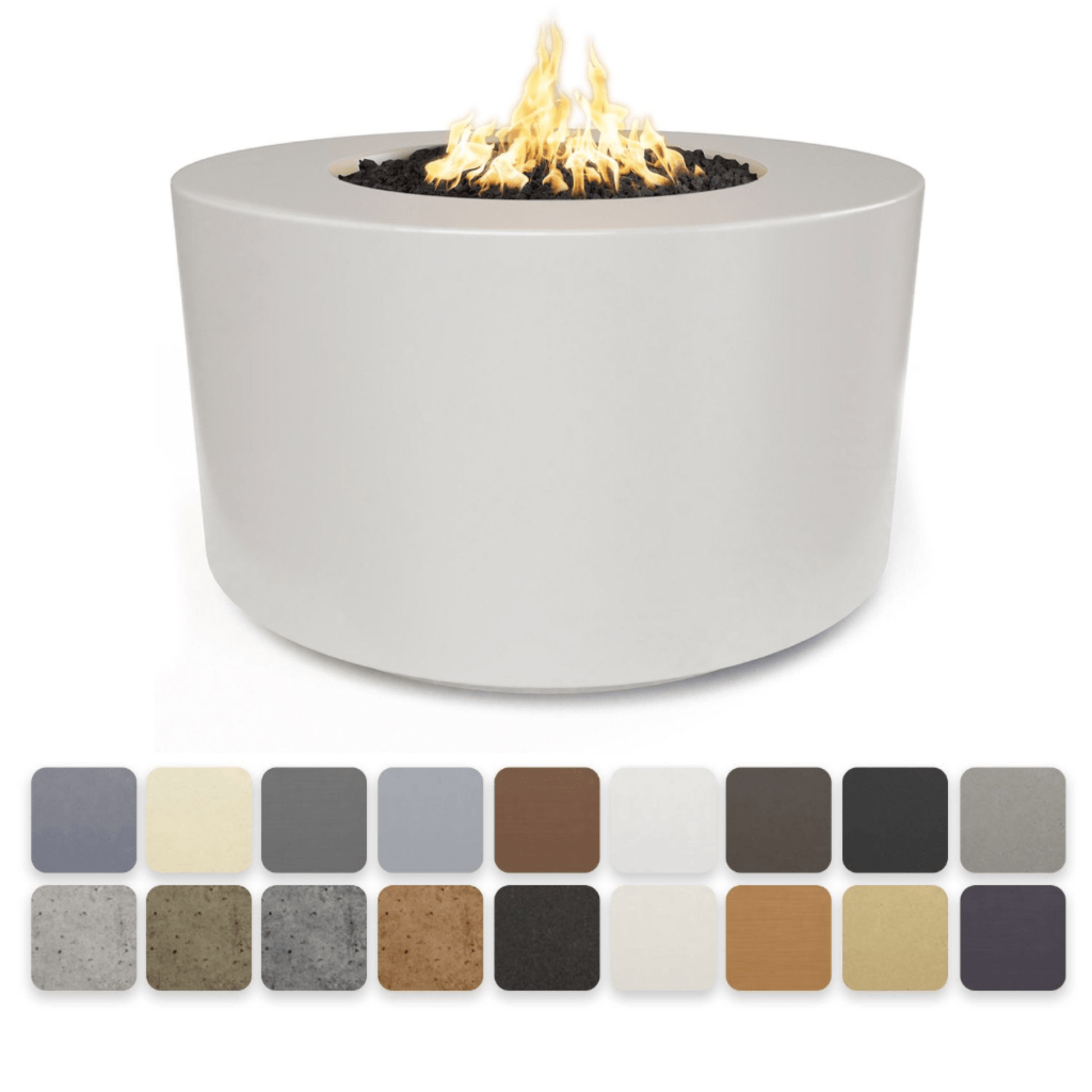 The Outdoor Plus 42" Chat Height Florence GFRC Concrete Round Liquid Propane Fire Pit