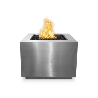 The Outdoor Plus 42" Forma Copper & Corten Steel & Stainless Steel Square Fire Pit