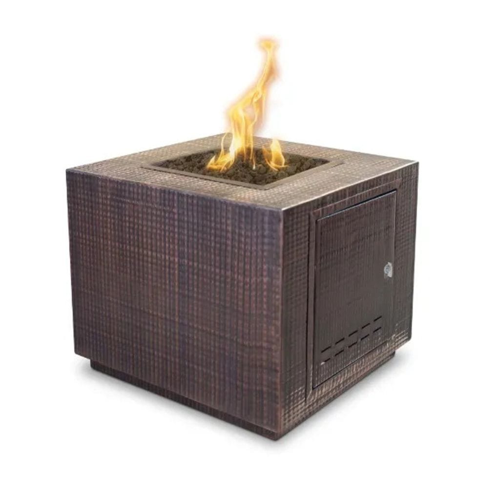 The Outdoor Plus 42" Forma Copper & Corten Steel & Stainless Steel Square Fire Pit