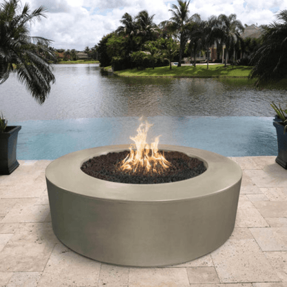 The Outdoor Plus 46" Florence GFRC Concrete Round Natural Gas Fire Pit