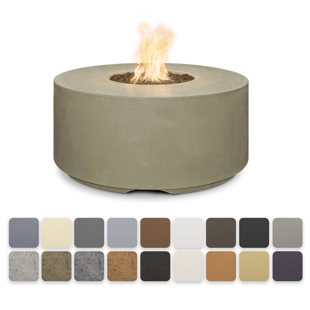 The Outdoor Plus 46" Florence GFRC Concrete Round Natural Gas Fire Pit