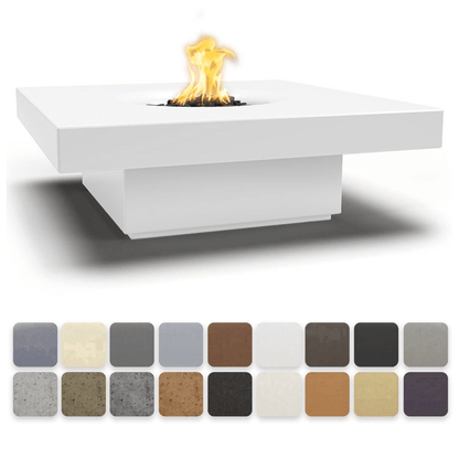 The Outdoor Plus 48" Balboa GFRC Concrete Square Natural Gas Fire Pit Table