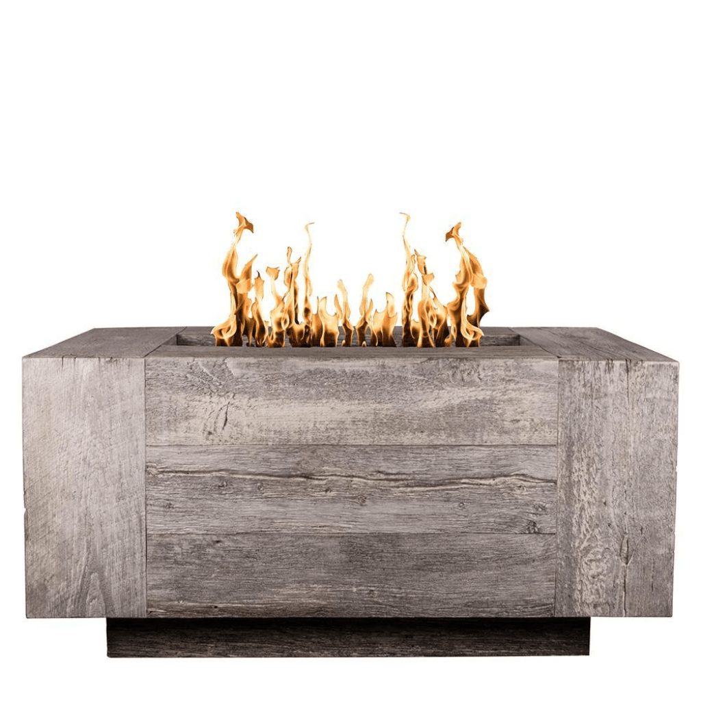 The Outdoor Plus 48" Catalina GFRC Wood Grain Concrete Rectangle Gas Fire Pit