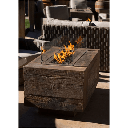 The Outdoor Plus 48" Catalina GFRC Wood Grain Concrete Rectangle Gas Fire Pit