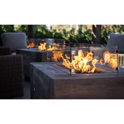 The Outdoor Plus 48" Catalina GFRC Wood Grain Concrete Rectangle Gas Fire Pit