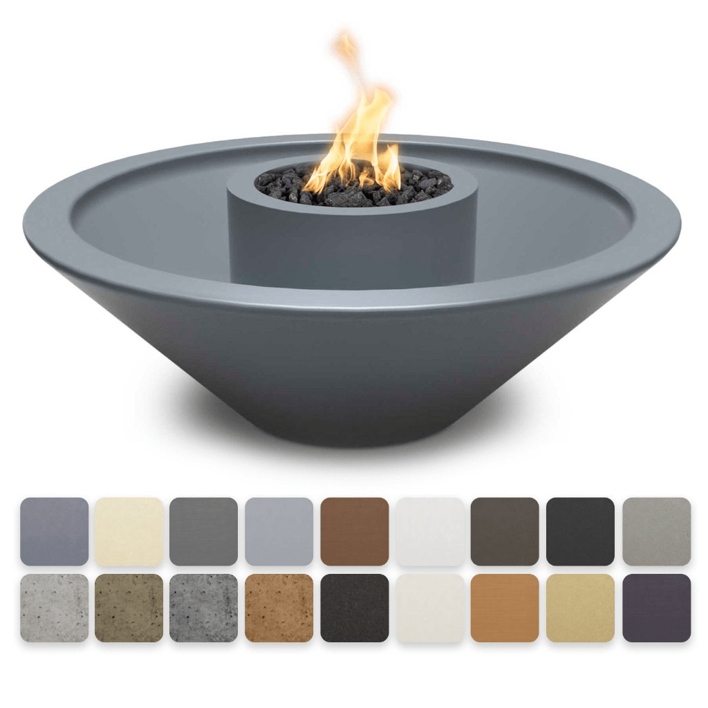 The Outdoor Plus 48" Cazo GFRC Concrete 360 Degree Spill Round Fire and Water Bowl