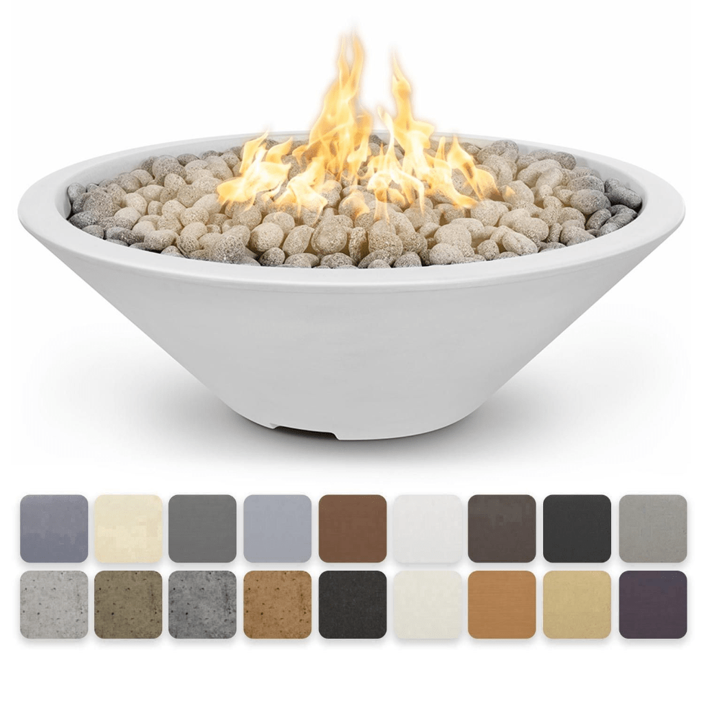 The Outdoor Plus 48" Cazo Narrow Ledge GFRC Concrete Round Natural Gas Fire Pit