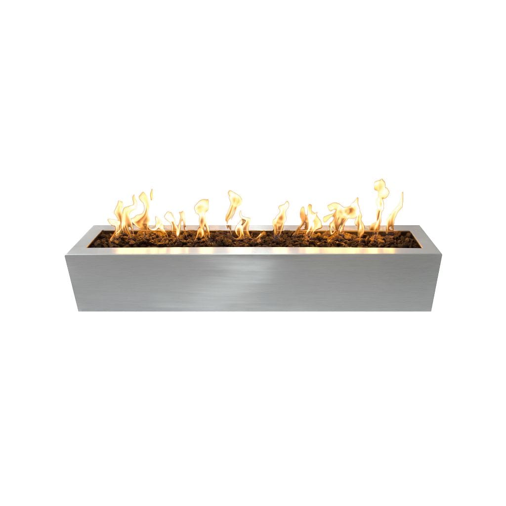The Outdoor Plus 48" Eaves Copper & Corten Steel & Stainless Steel Rectangle Fire Pit