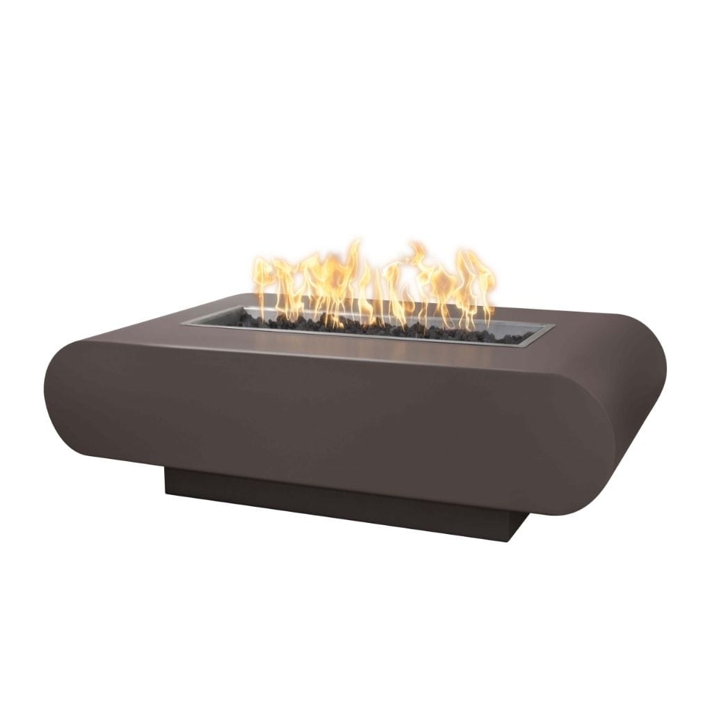 The Outdoor Plus 48" La Jolla Powder Coated Steel Rectangle Fire Pit Table