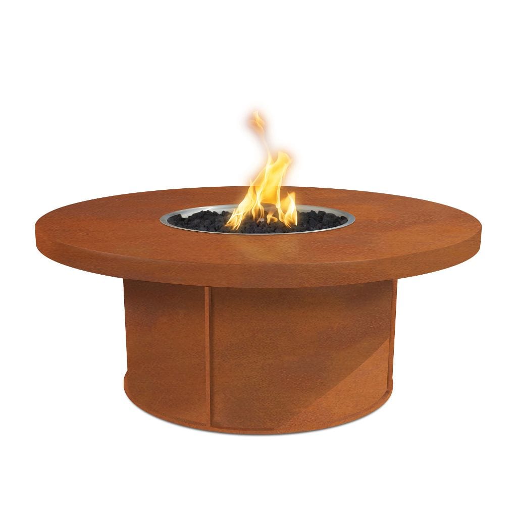 The Outdoor Plus 48" Mabel Copper & Corten Steel & Stainless Steel Round Fire Pit Table