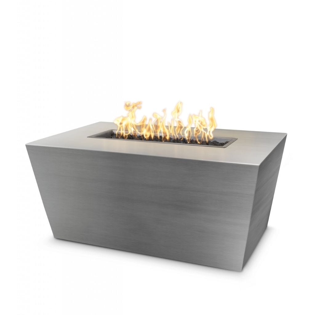 The Outdoor Plus 48" Mesa Copper & Corten Steel & Stainless Steel Rectangle Fire Pit Table