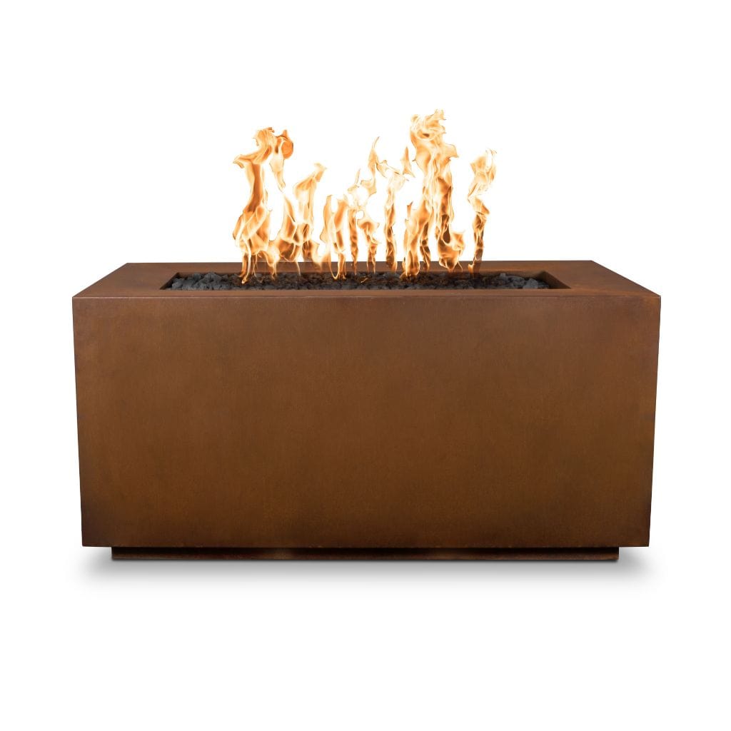 The Outdoor Plus 48" Pismo Copper & Corten Steel & Stainless Steel Rectangle Fire Pit