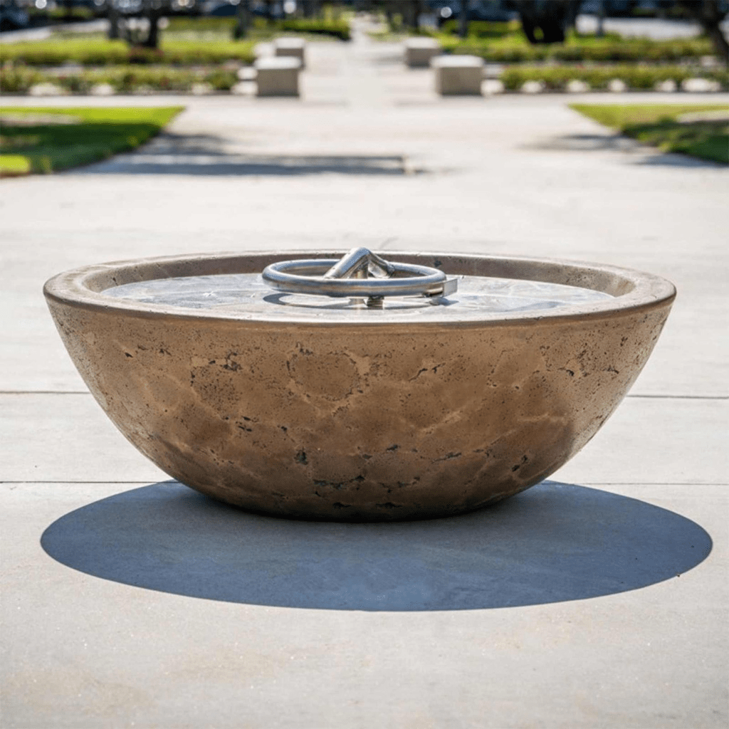 The Outdoor Plus 48" Sedona Narrow Ledge GFRC Concrete Round Liquid Propane Fire Pit