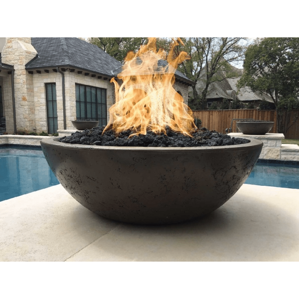 The Outdoor Plus 48" Sedona Narrow Ledge GFRC Concrete Round Liquid Propane Fire Pit