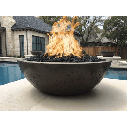 The Outdoor Plus 48" Sedona Narrow Ledge GFRC Concrete Round Liquid Propane Fire Pit