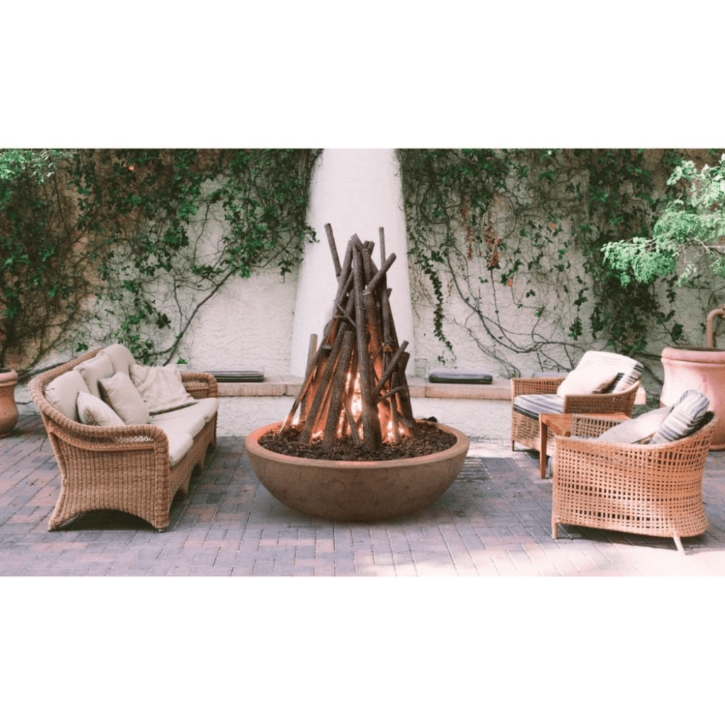 The Outdoor Plus 48" Sedona Narrow Ledge GFRC Concrete Round Liquid Propane Fire Pit