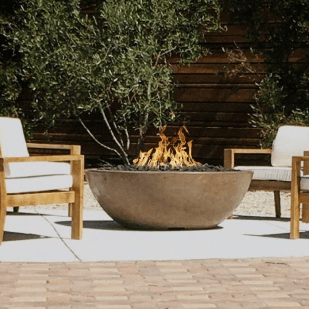 The Outdoor Plus 48" Sedona Narrow Ledge GFRC Concrete Round Liquid Propane Fire Pit