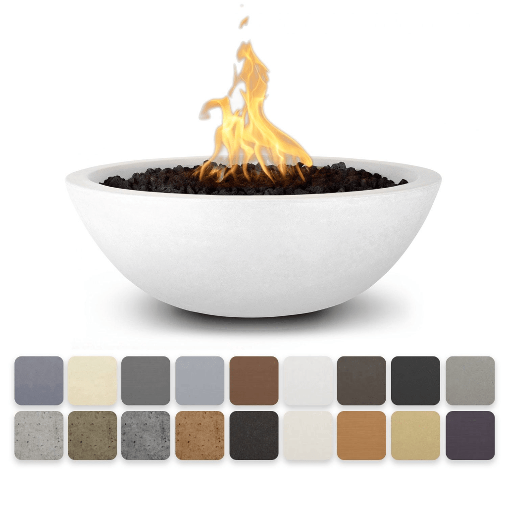 The Outdoor Plus 48" Sedona Narrow Ledge GFRC Concrete Round Liquid Propane Fire Pit