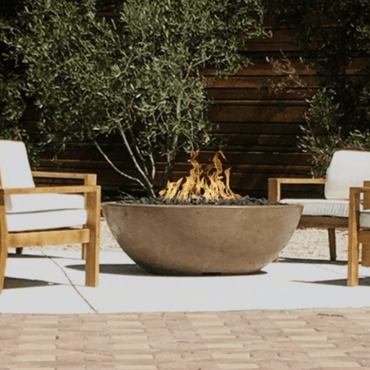 The Outdoor Plus 48" Sedona Narrow Ledge GFRC Concrete Round Natural Gas Fire Pit