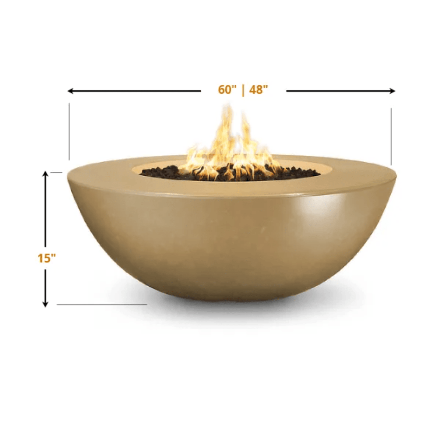 The Outdoor Plus 48" Sedona Wide Ledge GFRC Concrete Round Liquid Propane Fire Pit