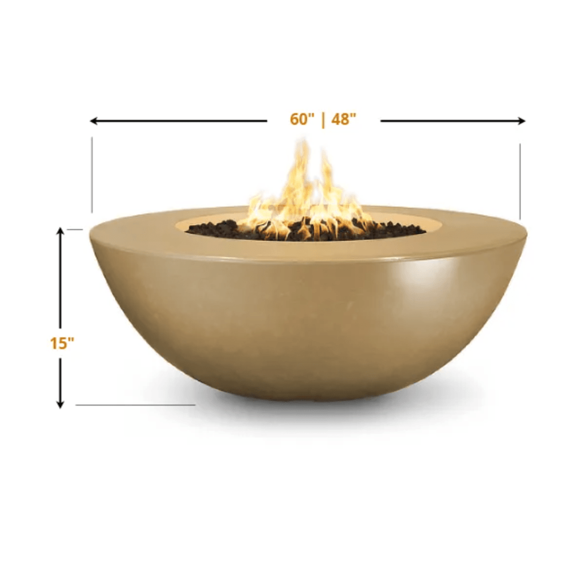 The Outdoor Plus 48" Sedona Wide Ledge GFRC Concrete Round Liquid Propane Fire Pit